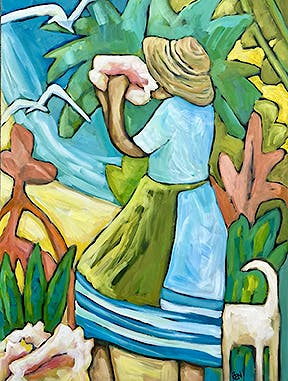White Dog Art Calling Them Home 40x30 WDOG7006